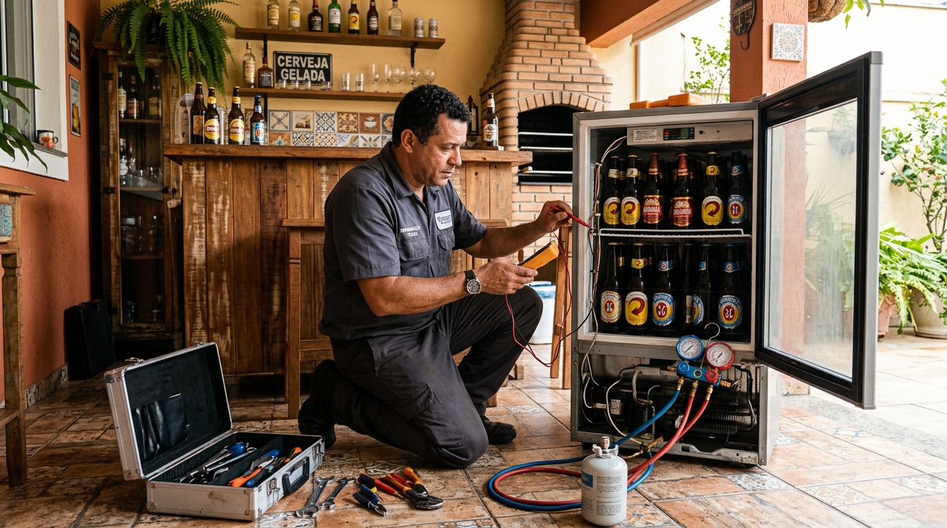 Recarga de gás refrigerante de cervejeira em Natal‑RN