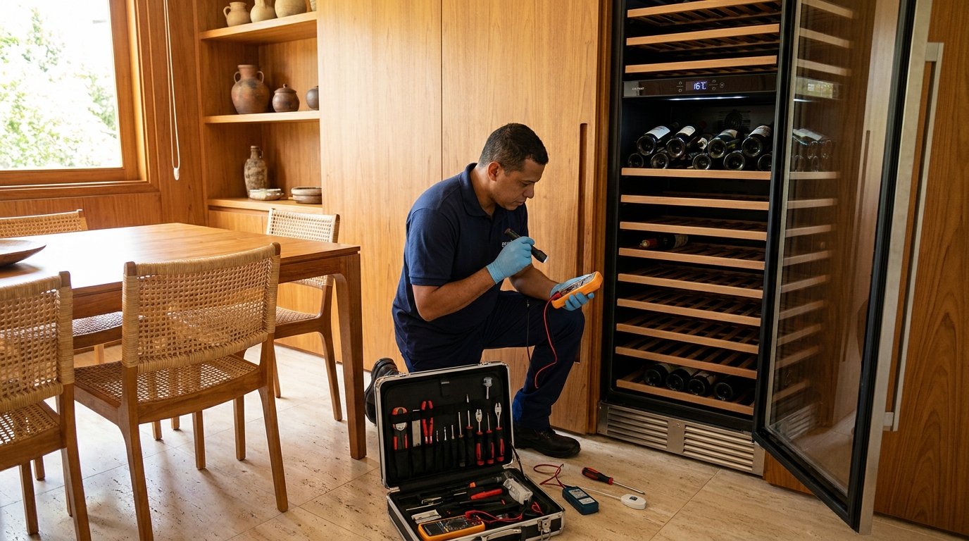 Substituição do termostato de uma adega climatizada em Natal‑RN